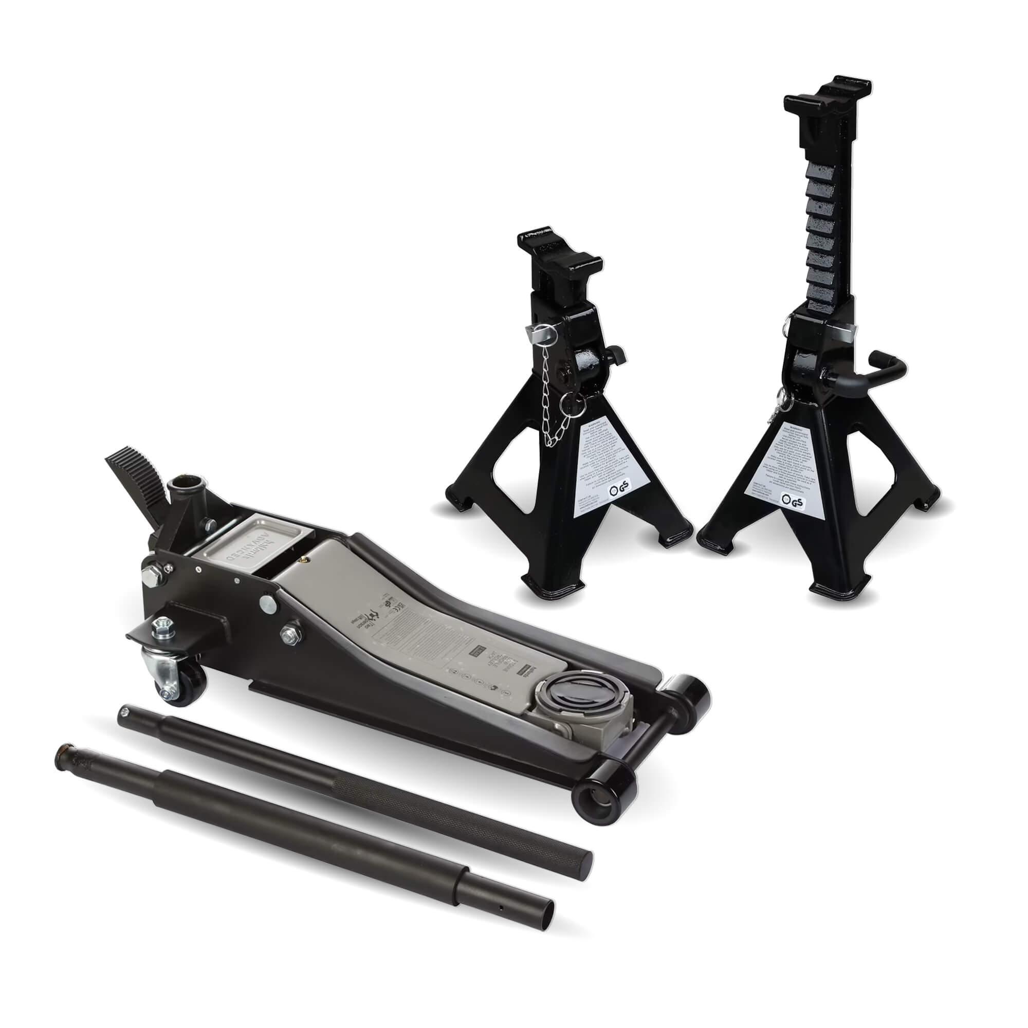 Halfords Advanced 3 Tonne Axle Stands & Hydraulic Trolley Jack Bundle