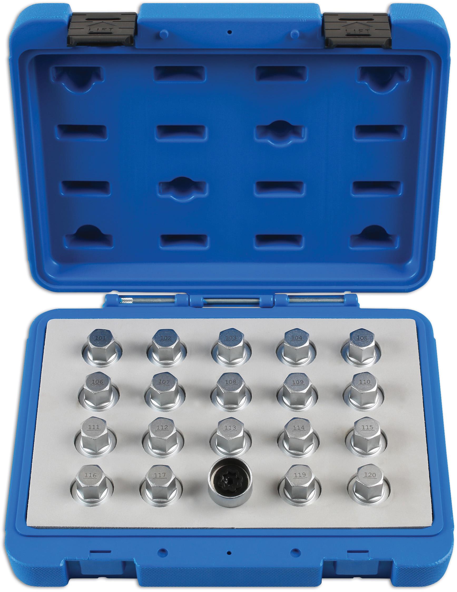 Laser Locking Wheel Nut Key Set 20pc for Vauxhall, Opel Halfords UK