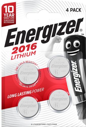 Energizer 2016 Lithium Coin Battery, 4 Pack