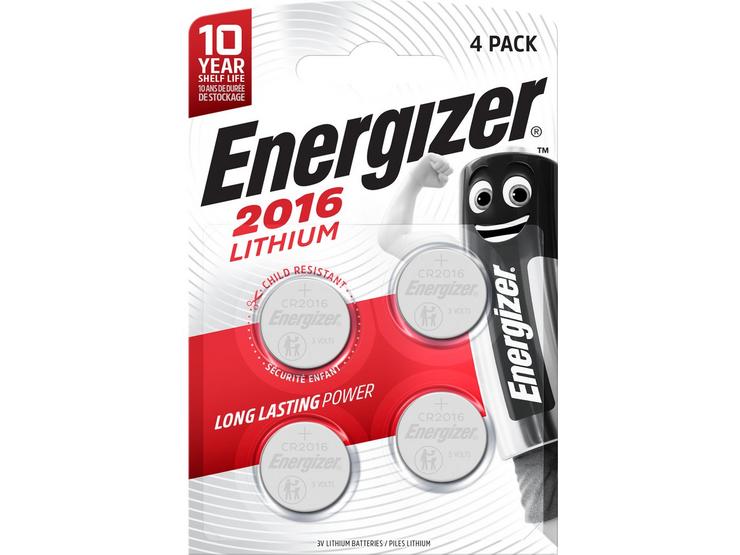 Energizer 2016 Lithium Coin Battery, 4 Pack