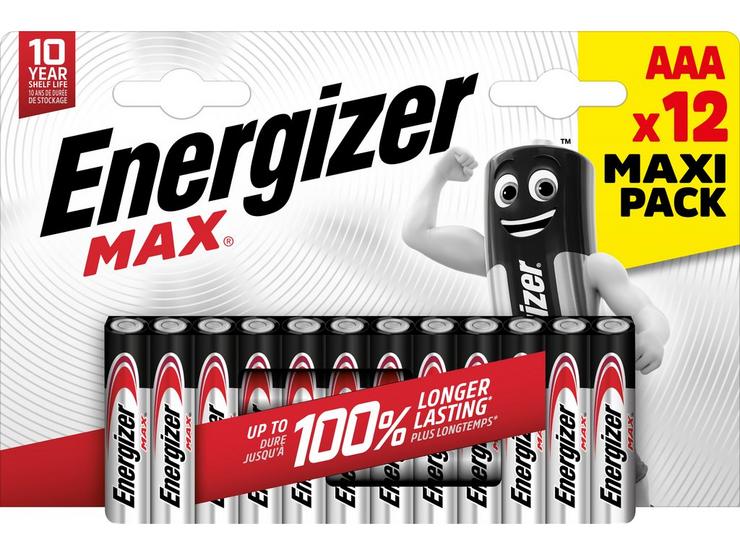 Energizer Max AAA Batteries, Alkaline, 12 Pack