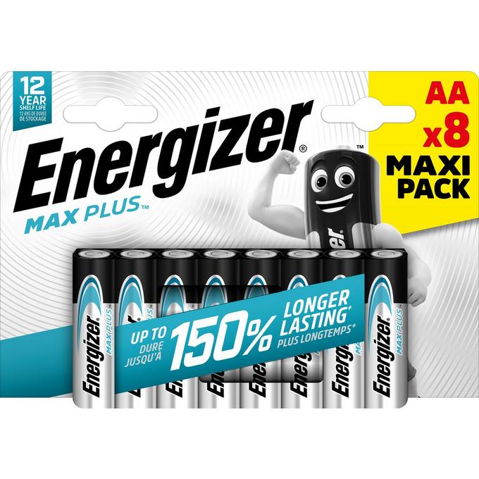 Energizer Max Plus AA Batteries, Alkaline, 8 Pack | Halfords UK