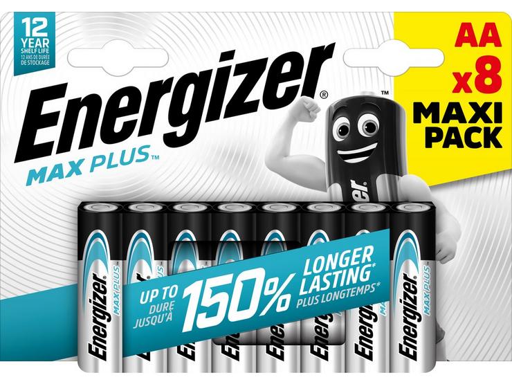 Energizer Max Plus AA Batteries, Alkaline, 8 Pack