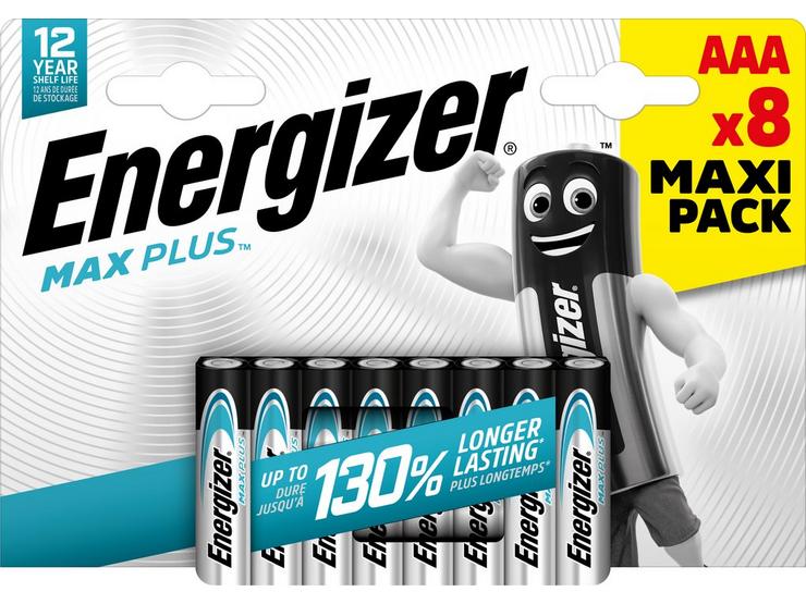 Energizer Max Plus AAA Batteries, Alkaline, 8 Pack