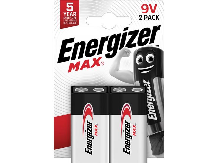 Energizer Max 9V Batteries, Alkaline, 2 Pack