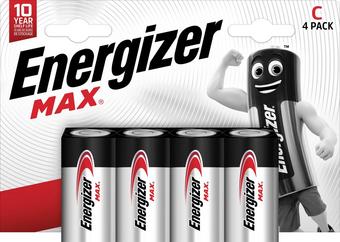 Energizer Max C Batteries, Alkaline, 4 Pack