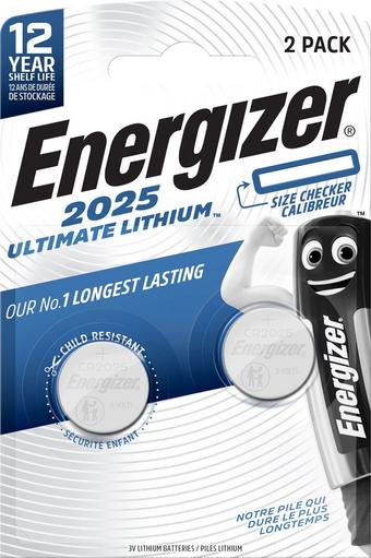 Energizer 2025 Ultimate Lithium Coin Battery 2 Pack