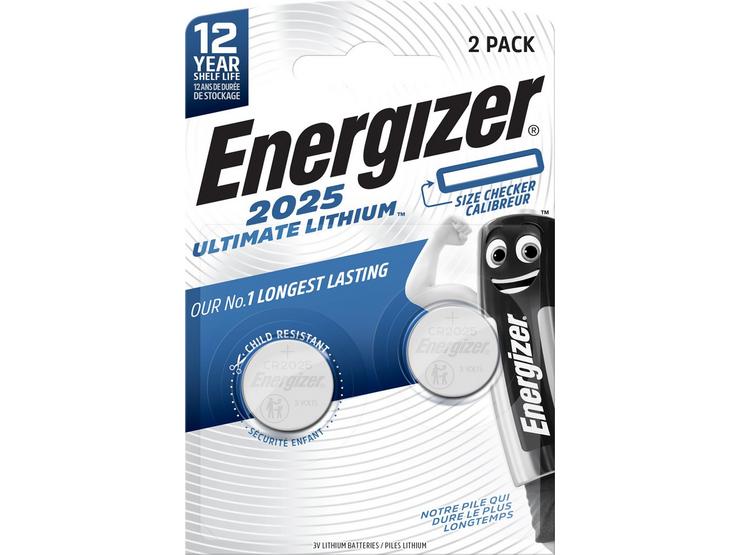 Energizer 2025 Ultimate Lithium Coin Battery, 2 Pack