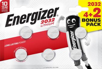 Energizer 2032 Lithium Coin Battery, 6 Pack