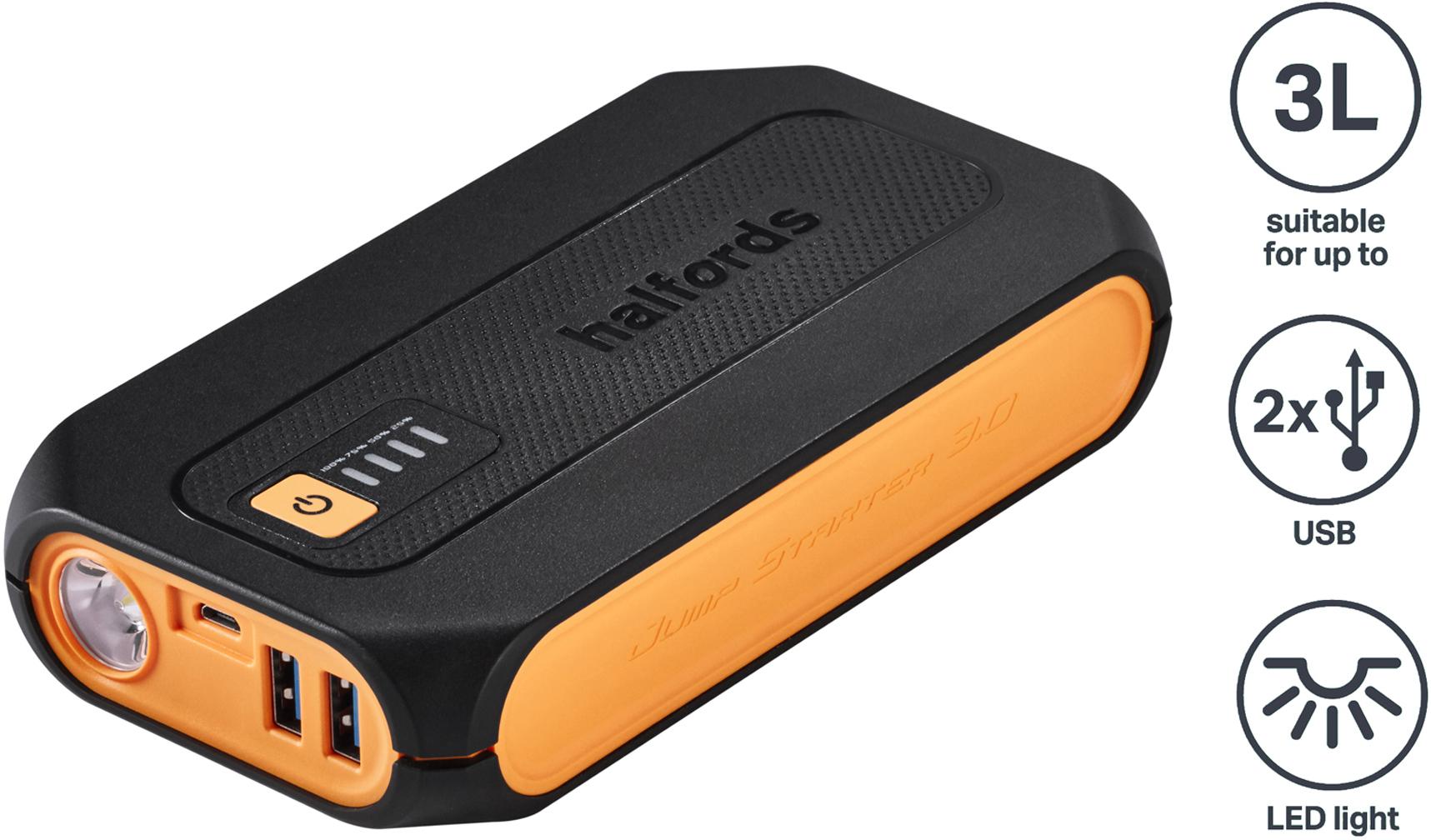 Halfords Advanced Lithium Jump Starter - Up to 3L