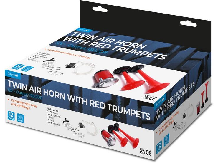 Twin Air Horn with Red Trumpets