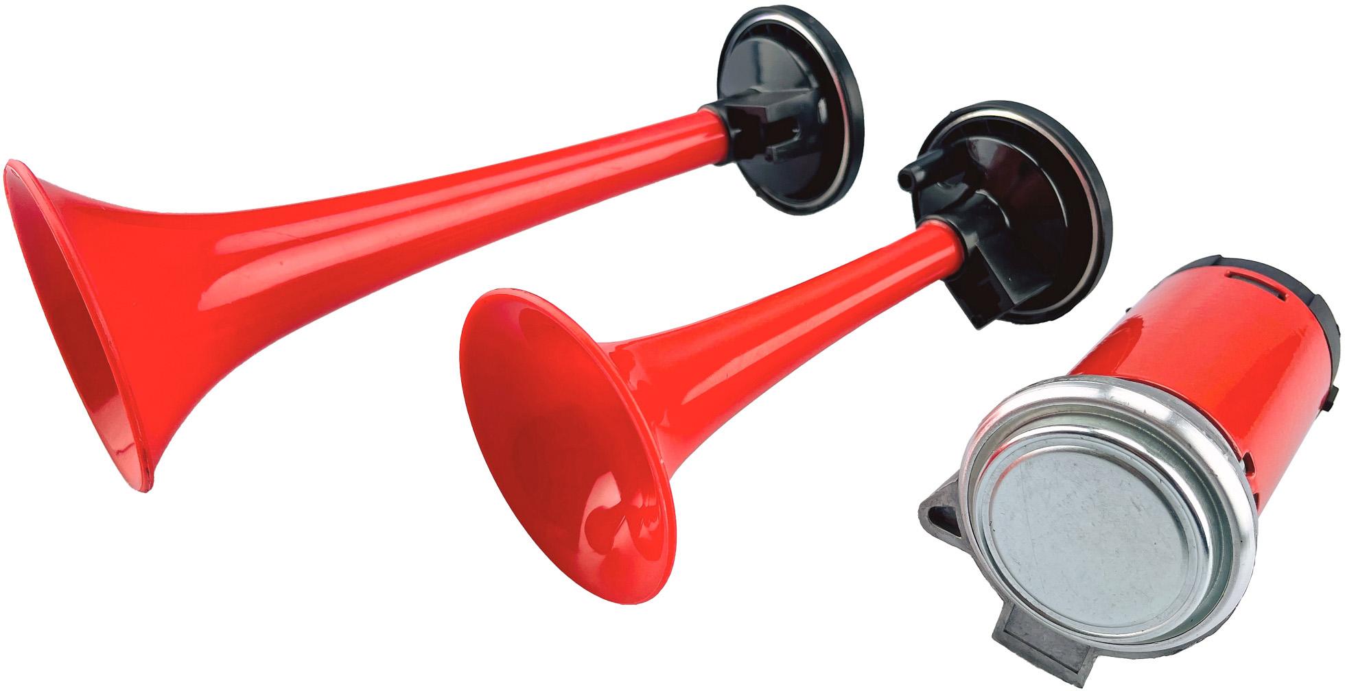 Twin Air Horn with Red Trumpets