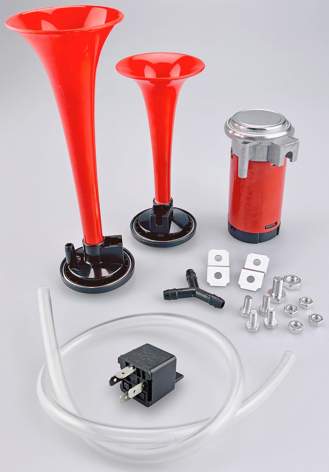 Twin Air Horn with Red Trumpets