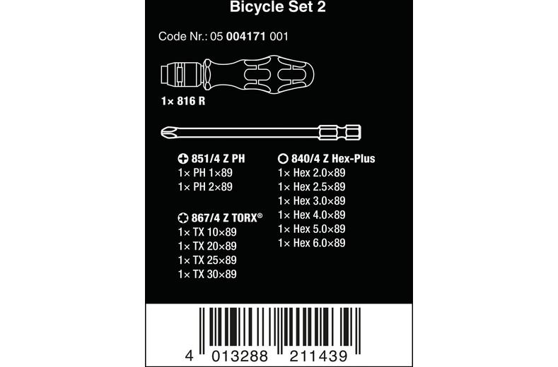 Wera Bicycle Set 2 Kraftform Compact Screwdriver 89mm Bit Pouch Set 13pcs Wera Bicycle Set 2 Kraftform Compact Screwdriver 89mm Bit Pouch Set 13pcs