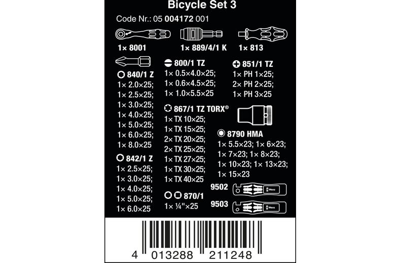Wera Bicycle Set 3 Kraftform Ratchet, Screwdriver & Socket Set 39pcs Wera Bicycle Set 3 Kraftform Ratchet, Screwdriver & Socket Set 39pcs