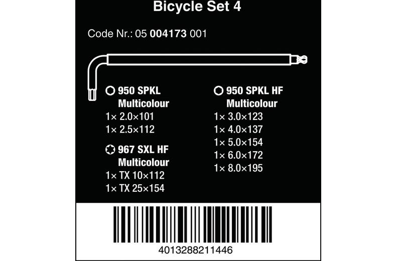 Wera Bicycle Set 4 Colour Coded Hex & Torx L-Keys Set 9pcs Wera Bicycle Set 4 Colour Coded Hex & Torx L-Keys Set 9pcs