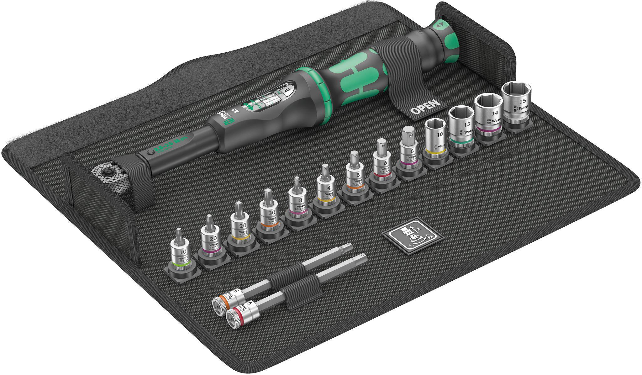 Wera Bicycle Torque Set 1 2.525Nm Torque Wrench and Zyklop Socket Set