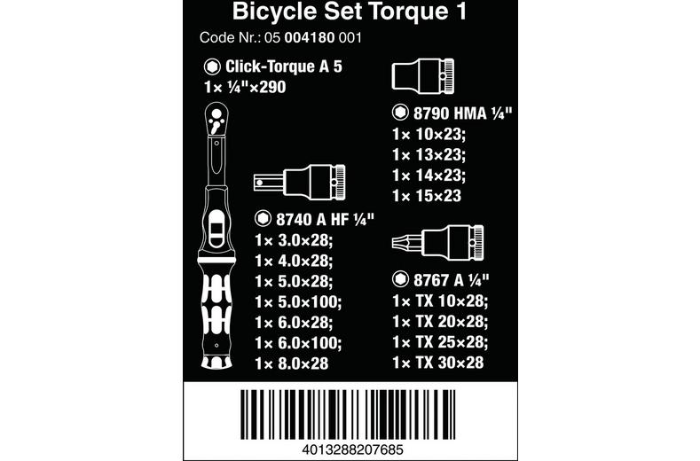 Wera Bicycle Torque Set 1 2.5-25Nm Torque Wrench and Zyklop Socket Set 16pcs Wera Bicycle Torque Set 1 2.5-25Nm Torque Wrench and Zyklop Socket Set 16pcs