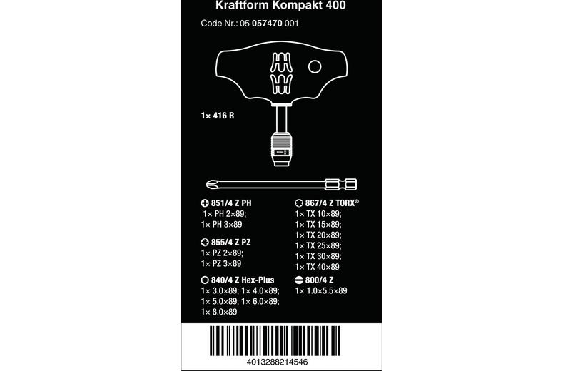 Wera Kraftform Kompakt 400 screwdriver Set 17pcs Wera Kraftform Kompakt 400 screwdriver Set 17pcs