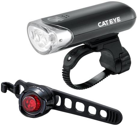 Cateye EL135 and Orb Black Rear Bike Light Set Halfords UK