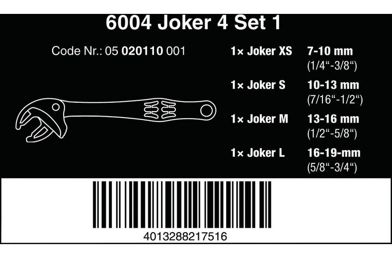 Wera 6004 Joker Self-Setting Spanner Set 4pc Wera 6004 Joker Self-Setting Spanner Set 4pc