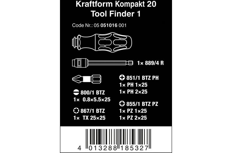 Wera Kraftform Kompakt 20 Tool Finder 1 with pouch 7pcs Wera Kraftform Kompakt 20 Tool Finder 1 with pouch 7pcs