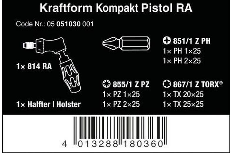 Wera Kraftform Kompakt Pistol RA 7pcs Wera Kraftform Kompakt Pistol RA 7pcs