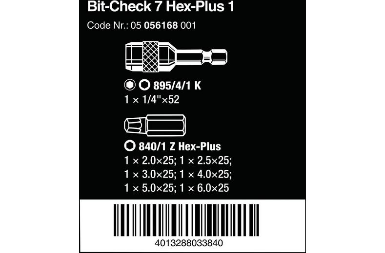 Wera Bit-Check 7 Drill Bit Hex Key Set 7pcs Wera Bit-Check 7 Drill Bit Hex Key Set 7pcs