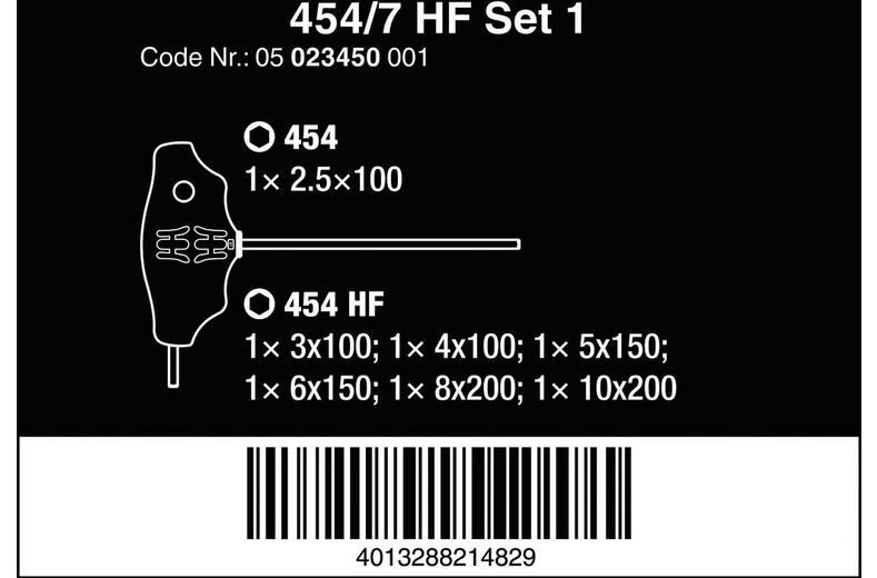 Wera 454/7 HF Screwdriver Set T-Handle Screwdrivers Hex-Plus 7pcs Wera 454/7 HF Screwdriver Set T-Handle Screwdrivers Hex-Plus 7pcs
