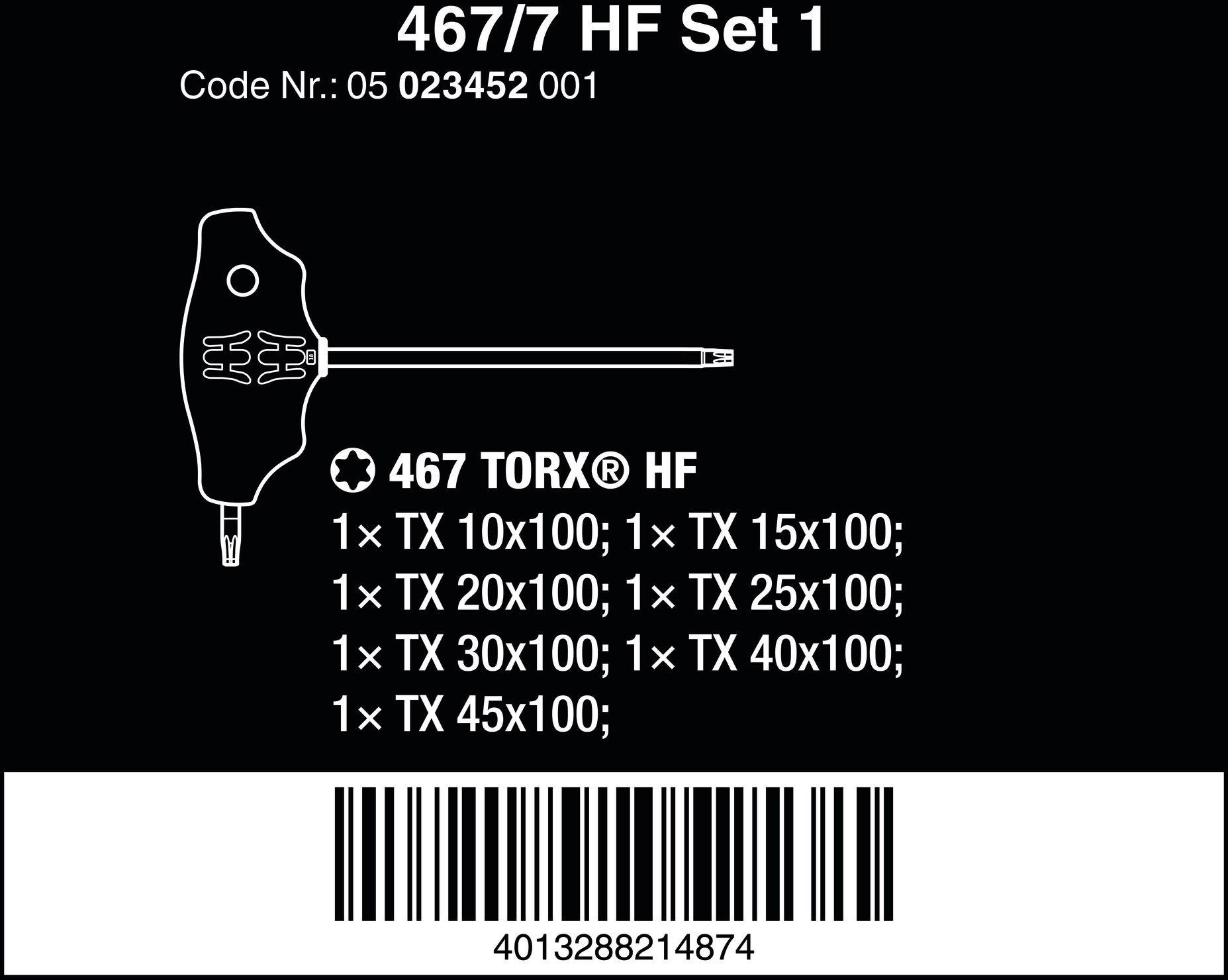 Wera 467/7 TORX HF Set 1 screwdriver Set 7pcs