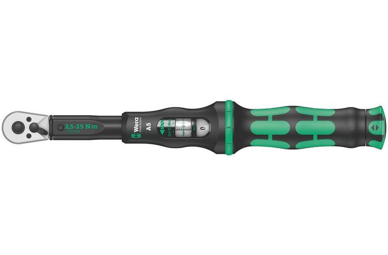 Wera Click-Torque A 5 Torque Wrench With Reversible Ratchet 2.5-25 Nm Wera Click-Torque A 5 Torque Wrench With Reversible Ratchet 2.5-25 Nm