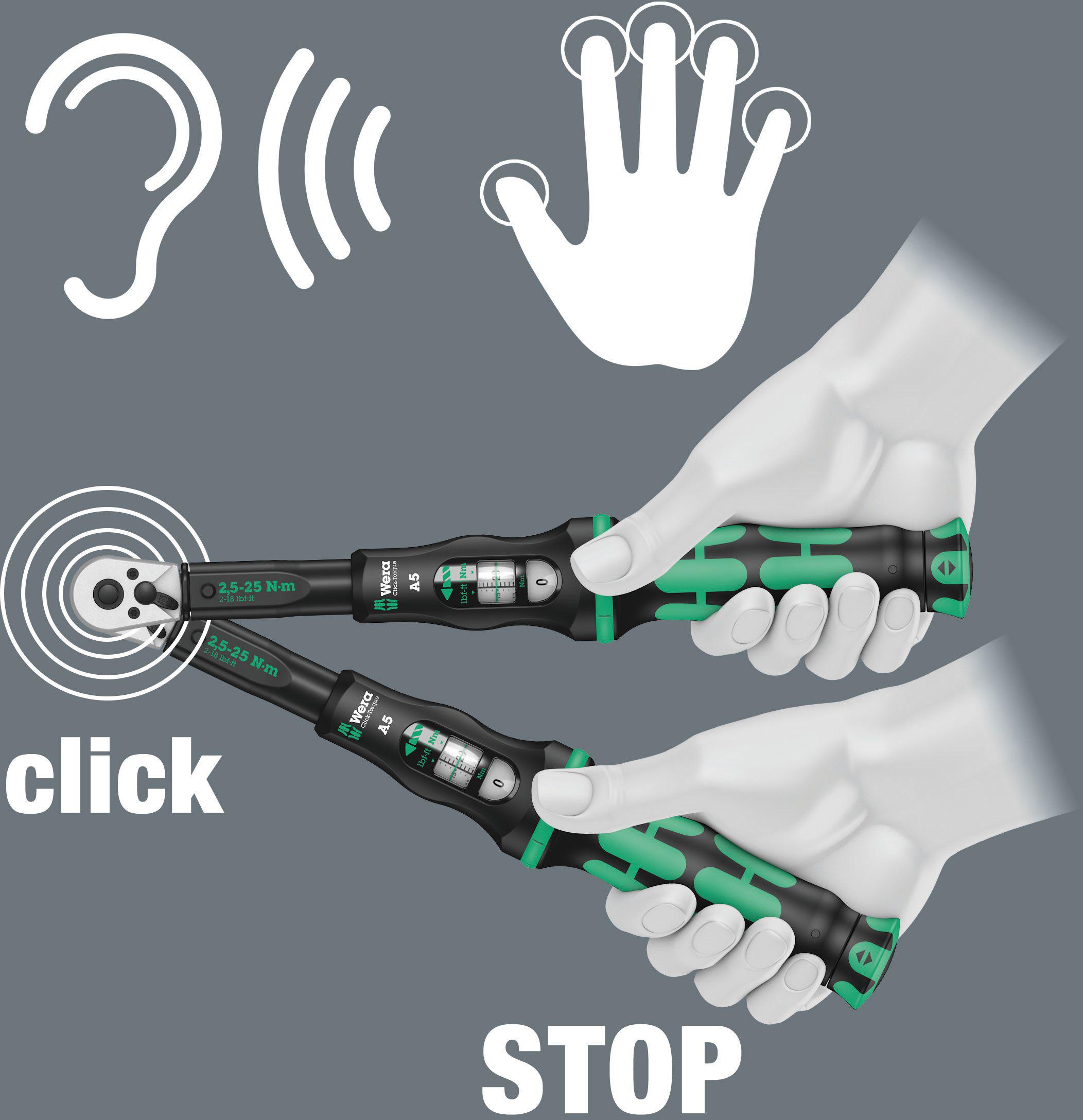 Wera Click-Torque B 1 Torque Wrench With Reversible Ratchet 10-50 Nm, 3/8