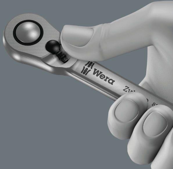 Wera 8004 A Zyklop Metal Ratchet with switch lever and 1/4 drive