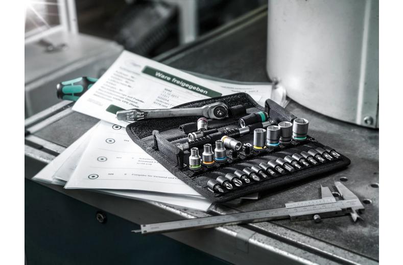 Wera 8100 SA 7 Zyklop Metal Ratchet Set With Push-Through Square Wera 8100 SA 7 Zyklop Metal Ratchet Set With Push-Through Square