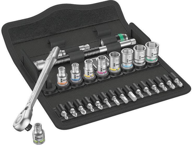 Wera 8100 SA 8 Zyklop Metal Ratchet Set With Switch Lever 1/4 Drive