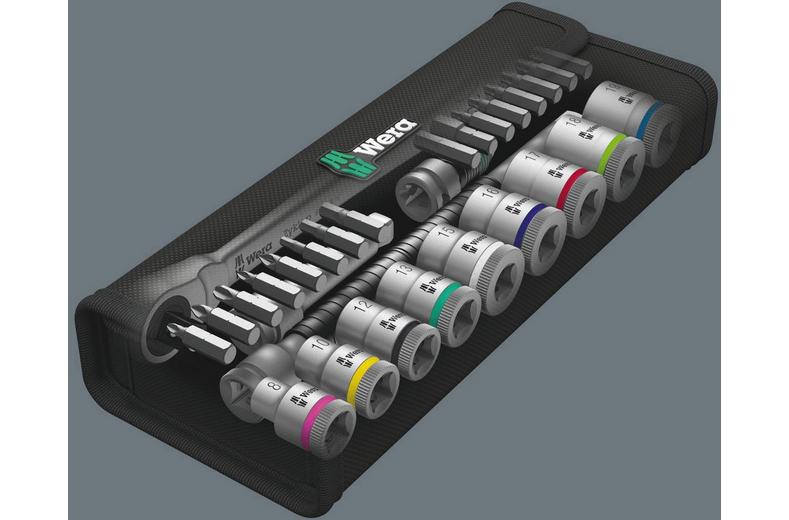 Wera 8100 SB 7 Zyklop Metal Ratchet Set With Push-Through Square 3/8 Drive Wera 8100 SB 7 Zyklop Metal Ratchet Set With Push-Through Square 3/8 Drive