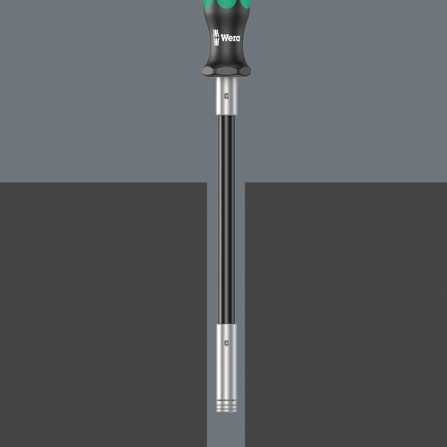 Wera 393 S Bitholding Screwdriver Extra Slim With Flexible Shaft