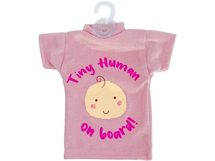 Tiny Human On Board T-Shirt Sign - Pink