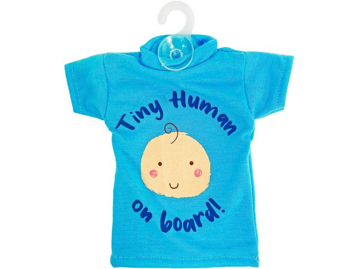 Tiny Human On Board T-Shirt Sign - Blue