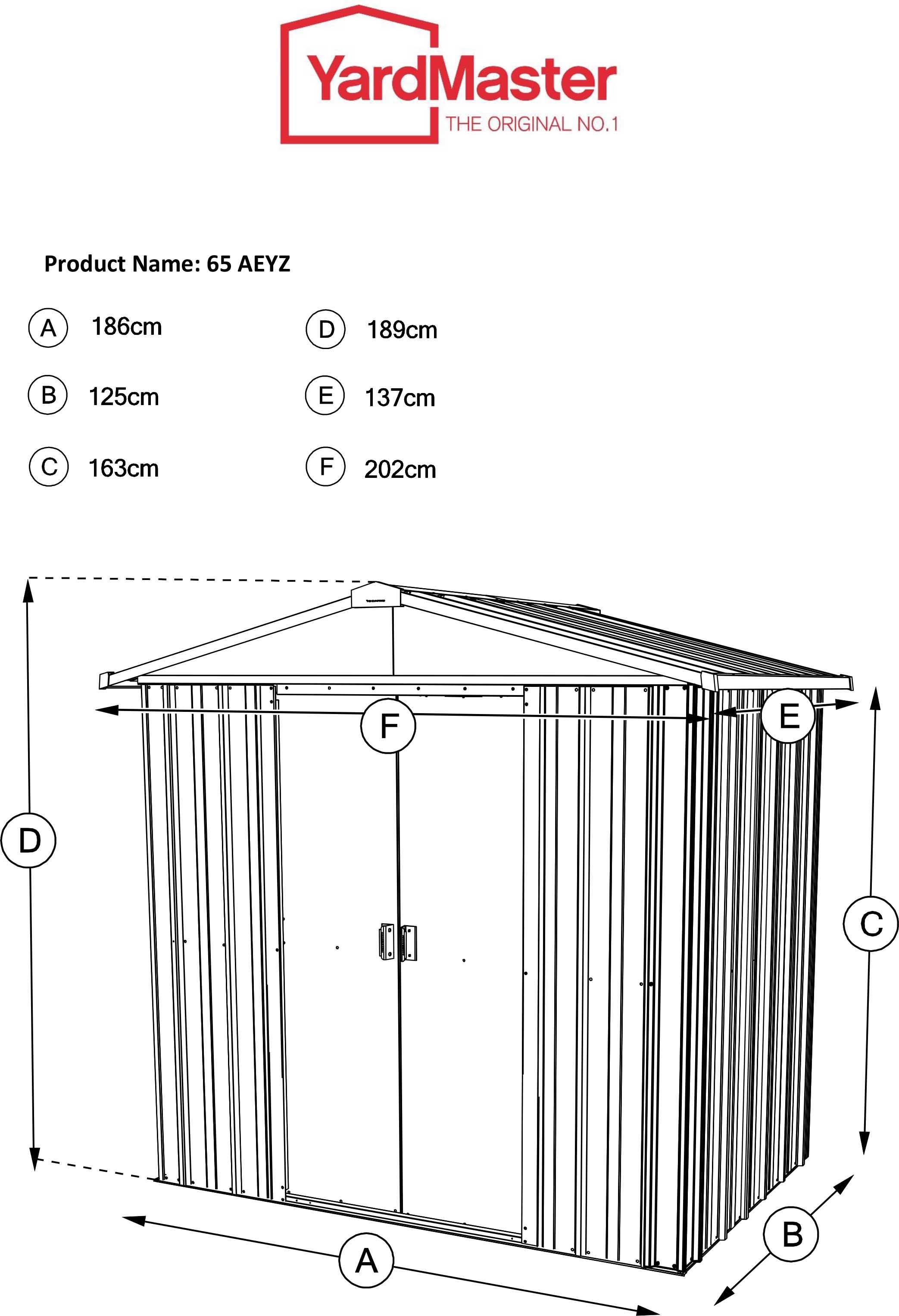 Yardmaster Castleton Apex Metal Shed 6 x 4.5 ft
