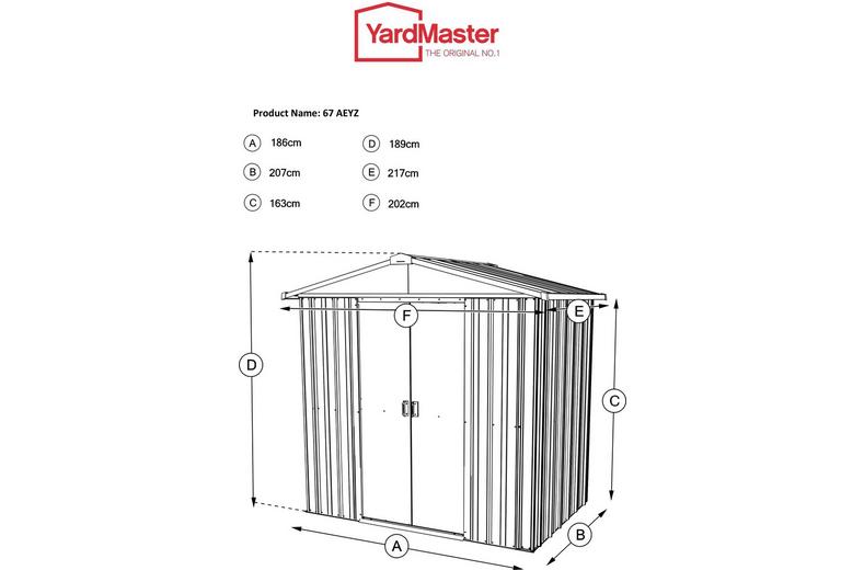 Yardmaster Castleton Apex Metal Shed 6 x 7 ft Yardmaster Castleton Apex Metal Shed 6 x 7 ft