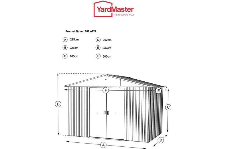 Yardmaster Castleton Apex Metal Shed 10 x 8 ft Yardmaster Castleton Apex Metal Shed 10 x 8 ft