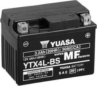 Yuasa YTX4L-BS Maintenance Free Motorcycle Battery