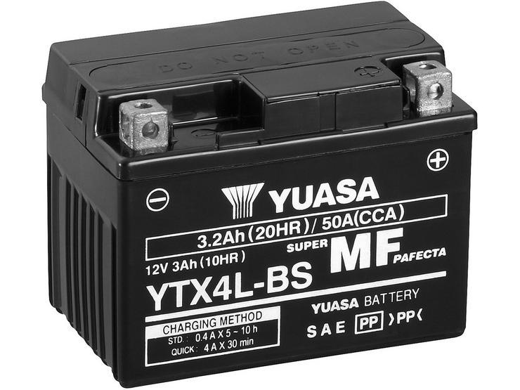 Yuasa YTX4L-BS Maintenance Free Motorcycle Battery