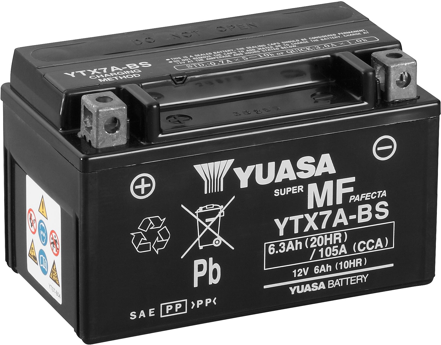 Yuasa Ytx7A-Bs Maintenance Free Motorcycle Battery