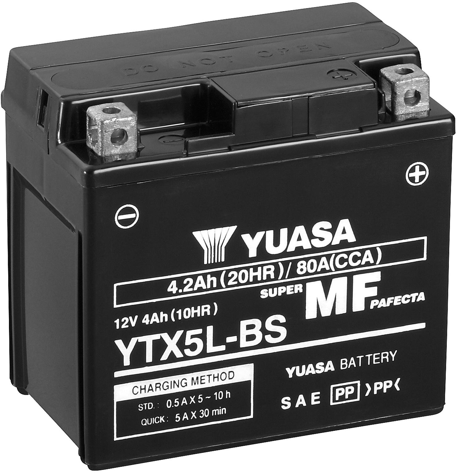 Yuasa YTX5L Maintenance Free Motorcycle Battery