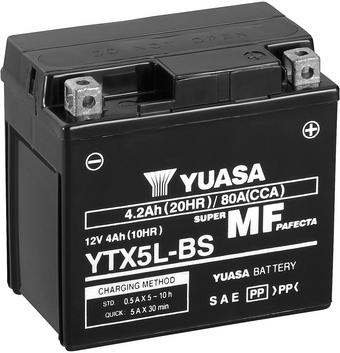 Yuasa YTX5L Maintenance Free Motorcycle Battery