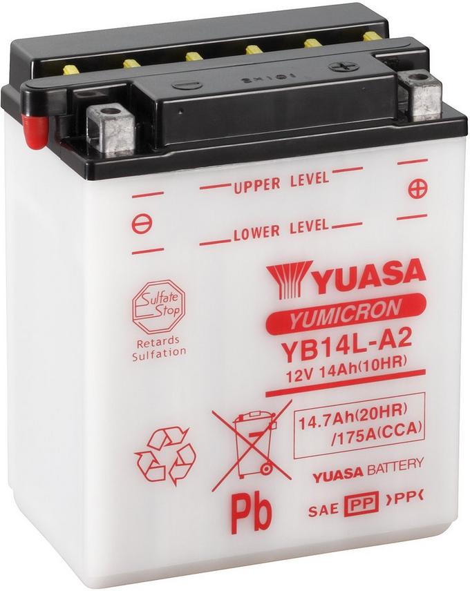 GS YUASA YB14L-A2 バッテリー Yuasa YB14L-A2 Yumicron Motorcycle Battery | Halfords UK