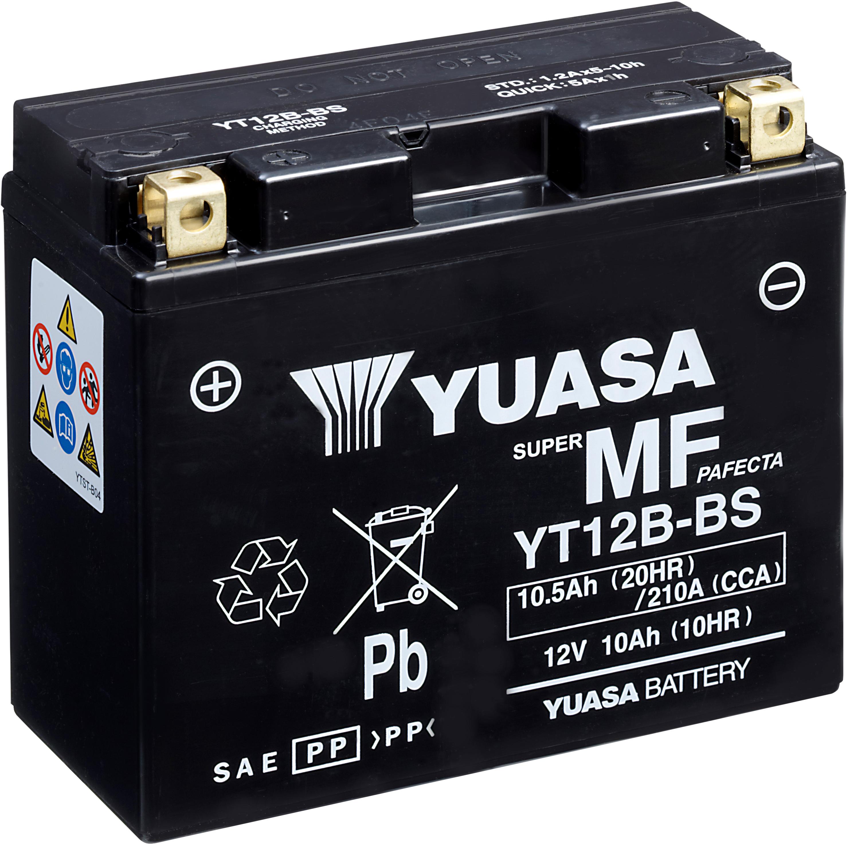 Yuasa Yt12B-Bs Maintenance Free Motorcycle Battery