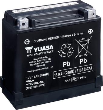 Yuasa YTX20HL-BS High Performance Motorcycle Battery